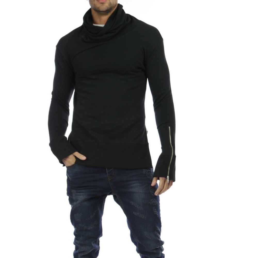 NEW Wide Turtleneck Zipper Detail Sweater